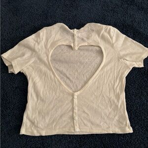 SOLD Winter Wonderland cut-out heart backless baby tee